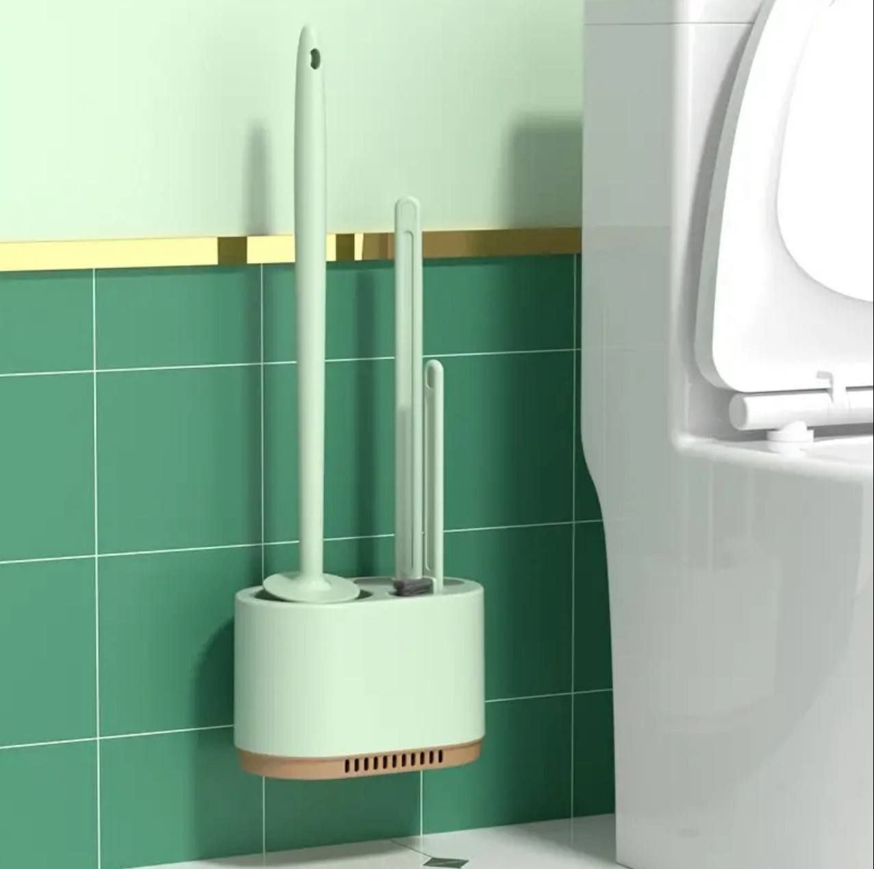 3-in-1 Wall mounted Toilet Brush Cleaning Set