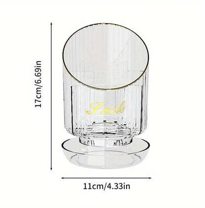 Rotating makeup brush holder