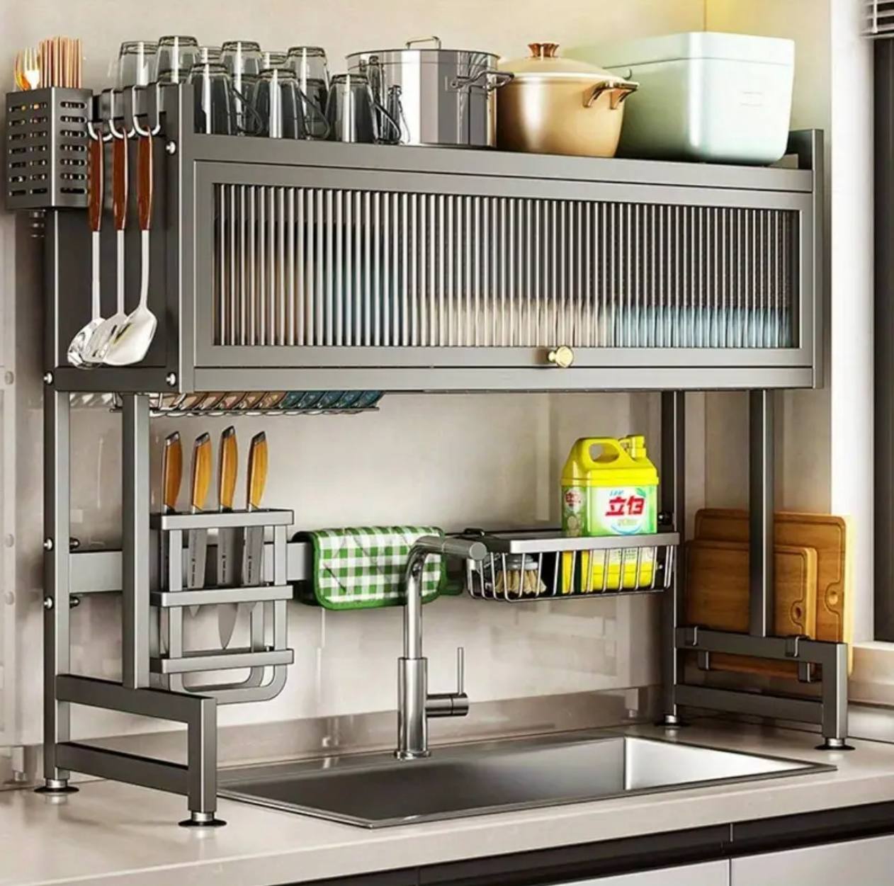 Single Over the sink with Glass Acrylic Cover