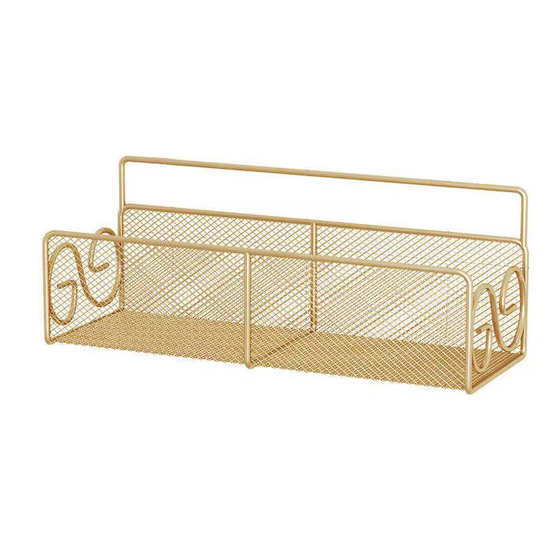 New design Mesh Bathroom rack with self adhesive stickers and hooks