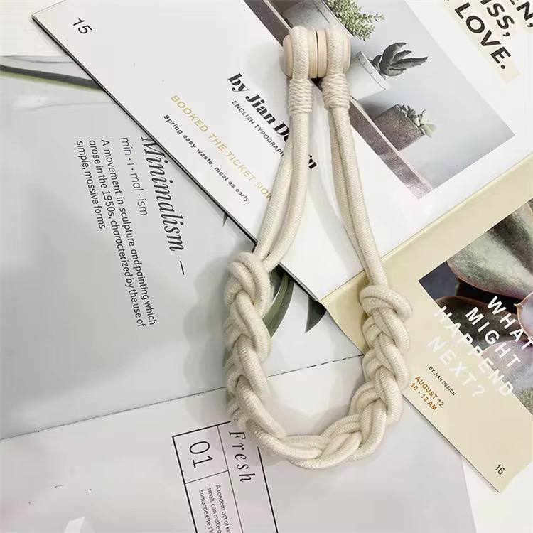 1Pair Handmade Magnetic Curtain Tieback Room Accessories Curtain Holder Clip Cotton Rope Strap Buckle Curtains Holdback Home Decor