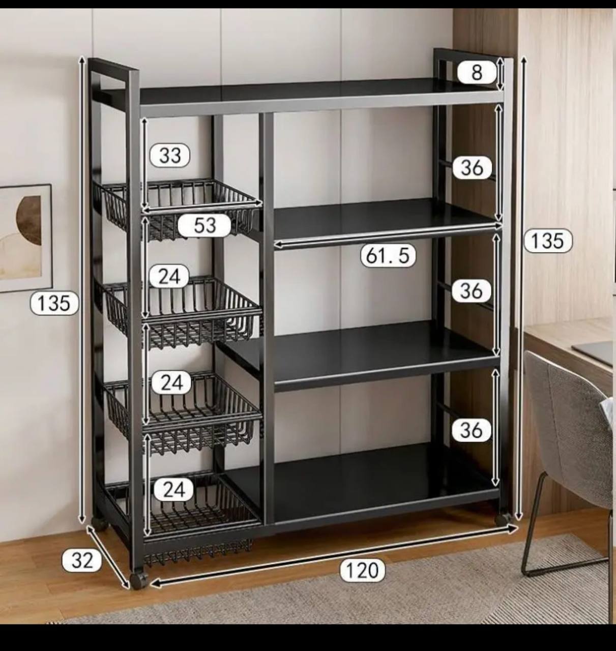 Multifunctional Strong metallic Kitchen rack