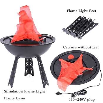 Flammen lampe 3 legged stand fireplace decor piece