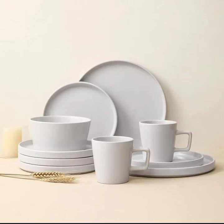 16pcs White  plain dinner set