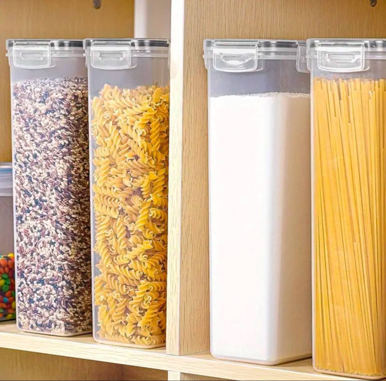 4pcs food storage containers with
Pantry stickers