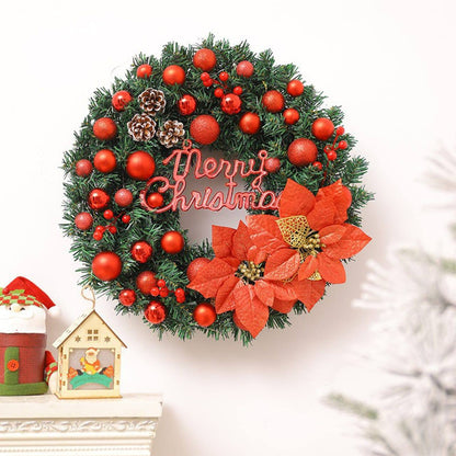 Christmas Door Wreath DecorWith decorations and lighting
batteries powered (AA)