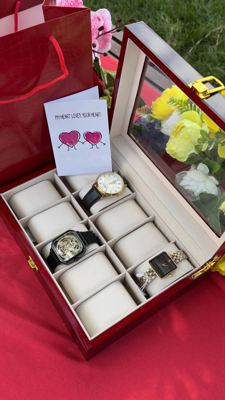 VALENTINES  GIFT SET
WOODEN WATCH ORGANIZER (10 slots)