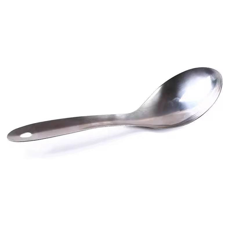 Silver steel serving spoon short