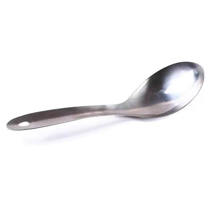 Silver steel serving spoon short