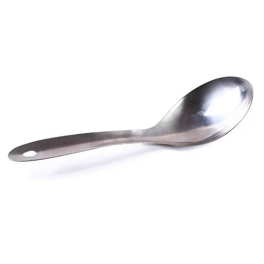 Silver steel serving spoon short