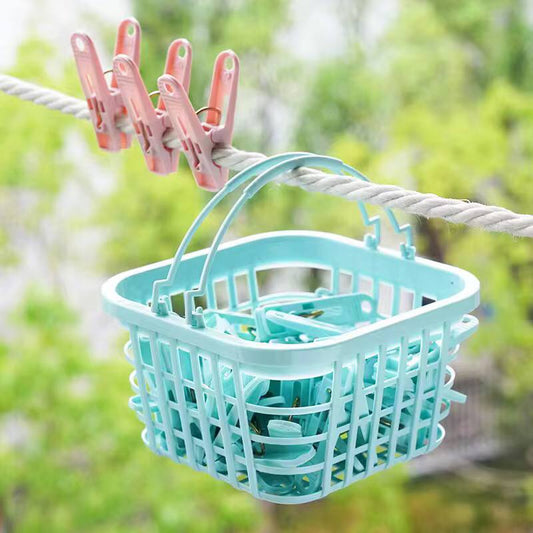 30Pcs Plastic Clothes Pegs Laundry Clothespin Clothes Pins Storage Organizer Quilt Towel Clips Spring with Basket Cabides Hanger.