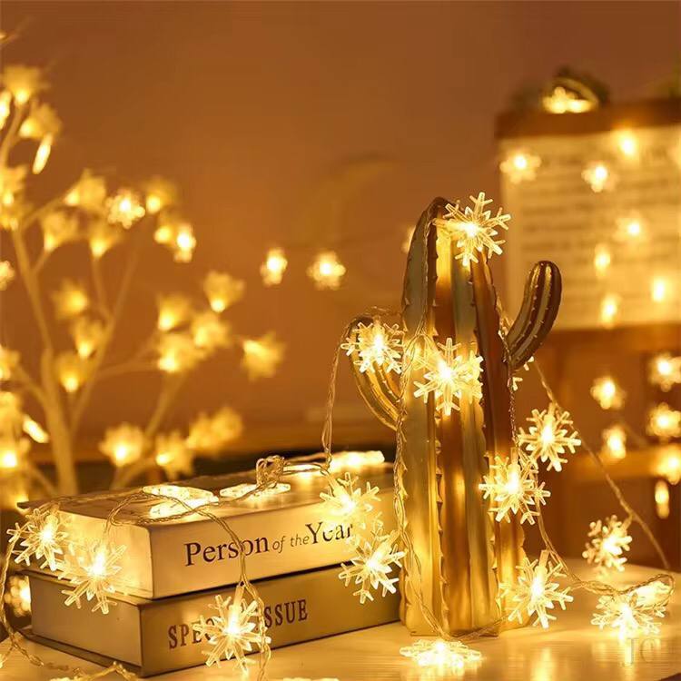 3Meters Christmas Decoration  for Home Xmas Tree Decor Fairy Light Pendant Snowflake LED Light.