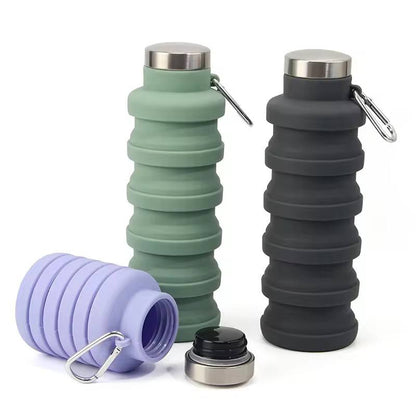 Foldable silicon water bottles