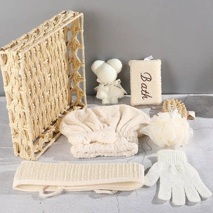 1 Set Spa Gift Cute Bear Basket Bathing Skin Cleaning Kit Spa