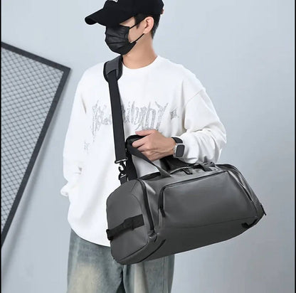 Waterproof Duffel Bag with Shoe Compartment & Backpack Straps