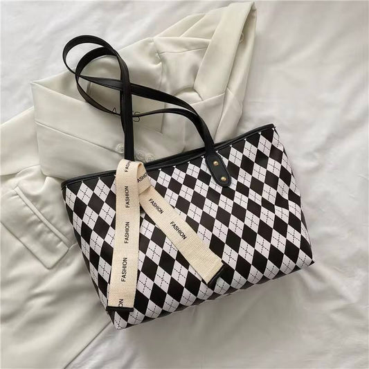 Diamond lattice Bag/ Shoulder Tote Bag