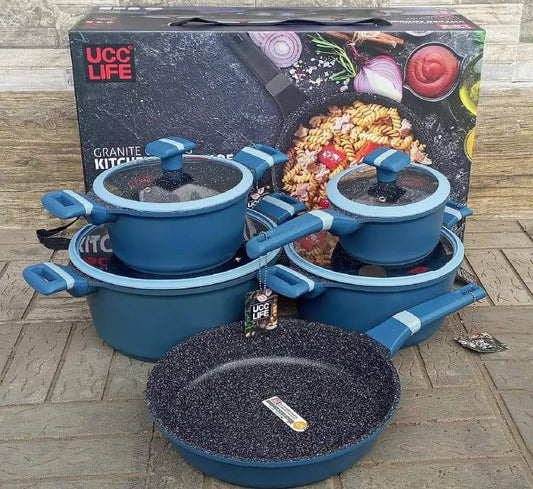 9pcs set UCC life granite cookware pots