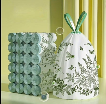 50pcs setExtra Thickened Aerial Kitchen Garbage Bags Drawstring Tie Trash Bags