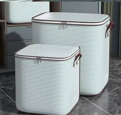 Striped Quilt Duvet/Closet Organizer/Luggage Storage Bags