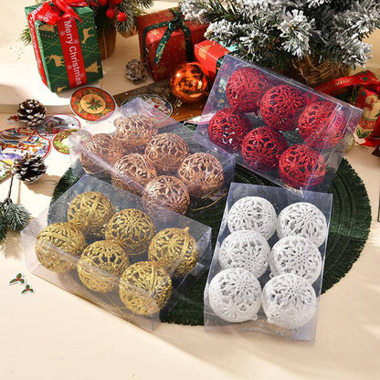 6Pcs 6CM Christmas Balls Christmas Tree Ornaments Hanging Xmas Tree Pendants Party Home Decor