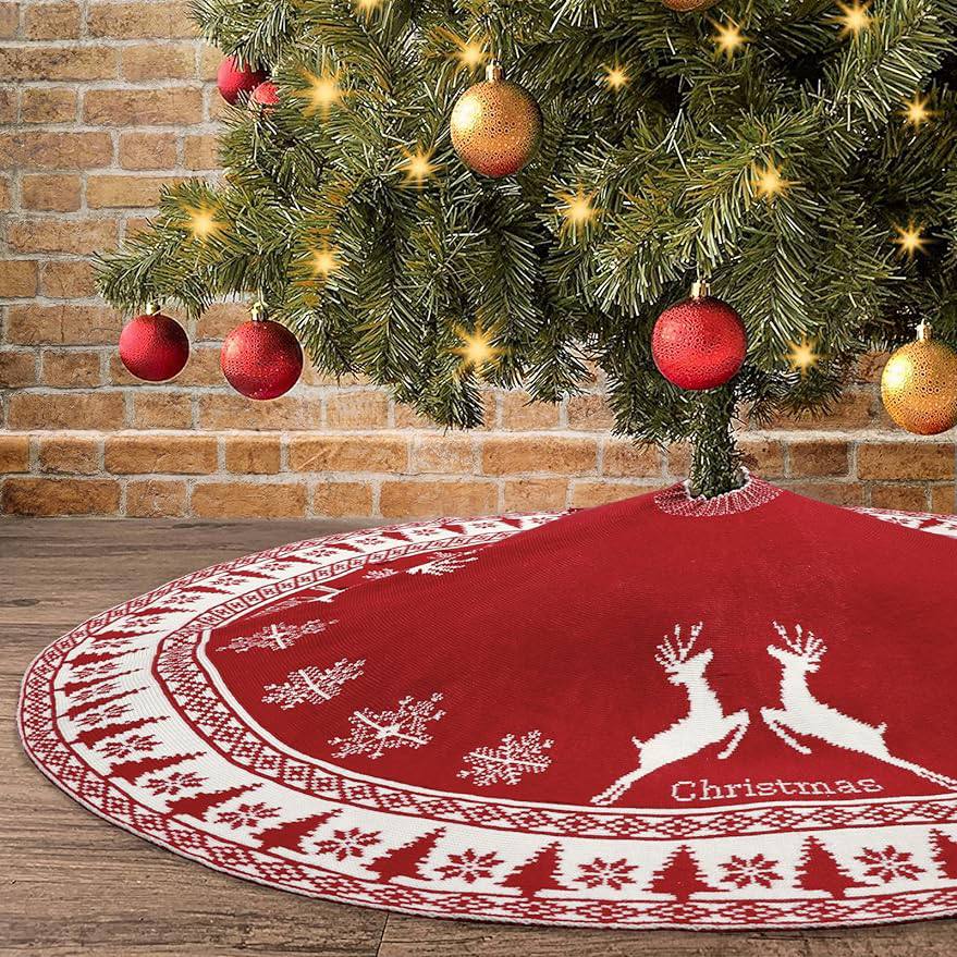 Christmas Knitted Tree Skirt Knitted Christmas Tree Apron Christmas Tree Skirt