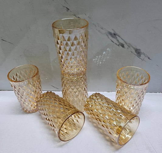 Coloured Heavy gauge thick WATER glass