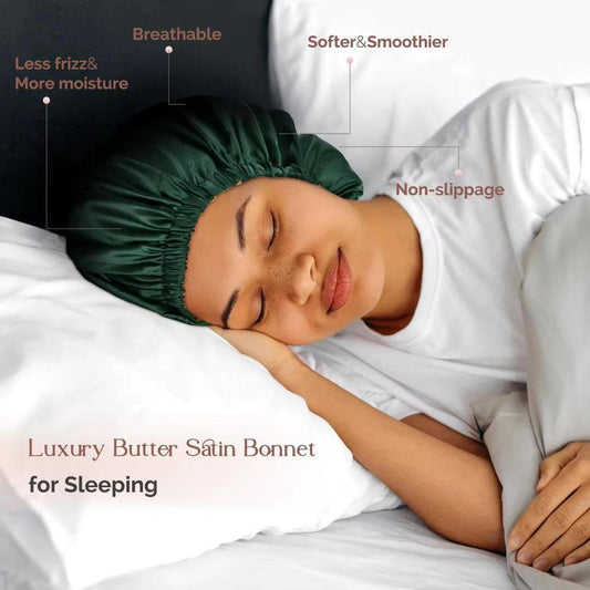Adjustable sleeping satin hair bonnet