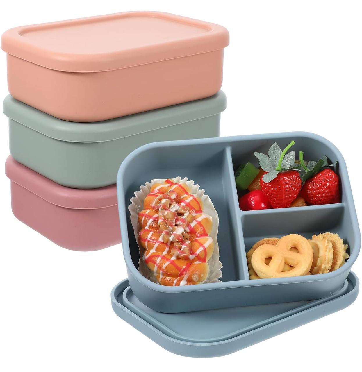 partitioned leak proof silicone lunch box