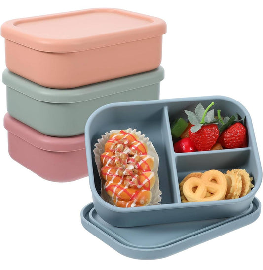partitioned leak proof silicone lunch box