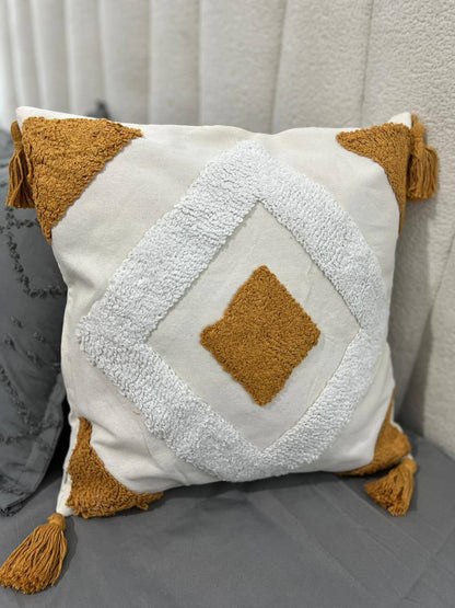 Fancy TUFTED/BOHO throw pillow covers with tassels