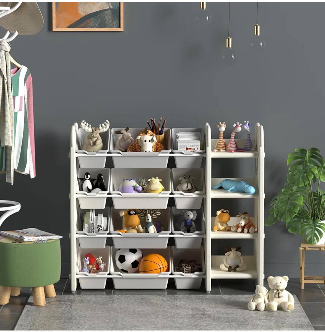 Kids Space Toy Storage Organizer with *10* Removable Plastic Bins