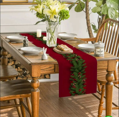 Christmas Table Runner Snowman Gnome Table Cloths Linen Table Runners