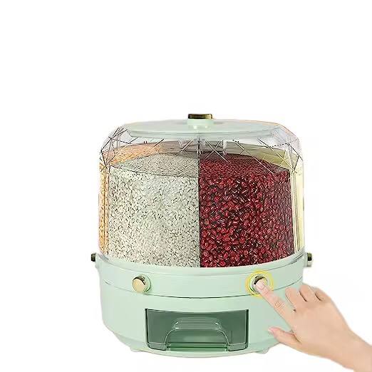 Rotating 6 compartments storage container