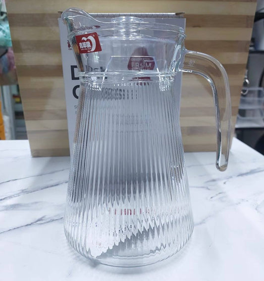 Ribbed glass jug