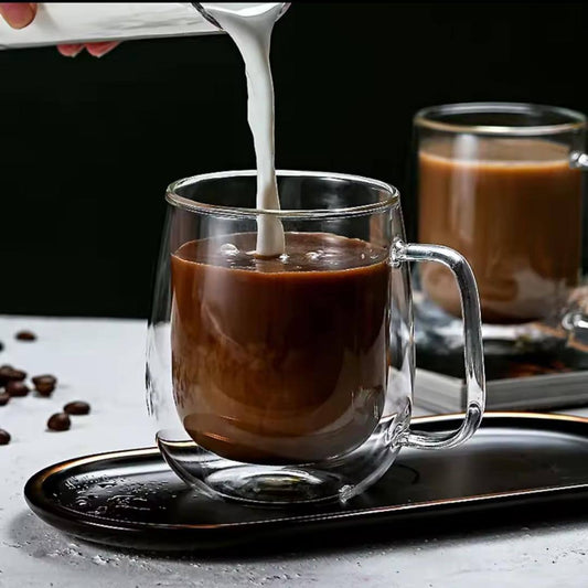Transparent Double wall mug Heat-Resistant