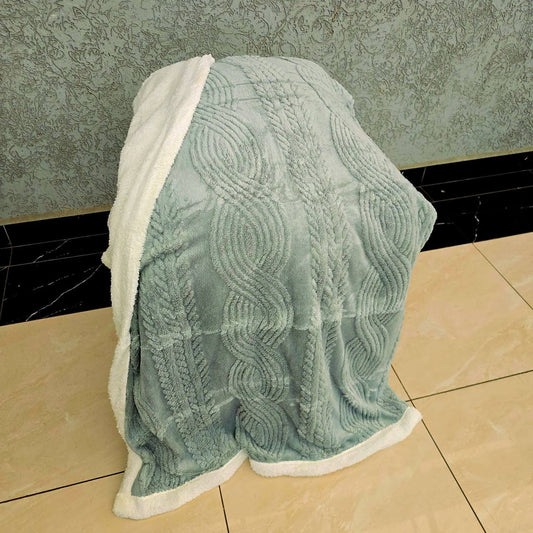 Lambswool Double Sided Throw Blanket