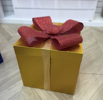Luxury golden gift packaging / folding storage gift box with bow