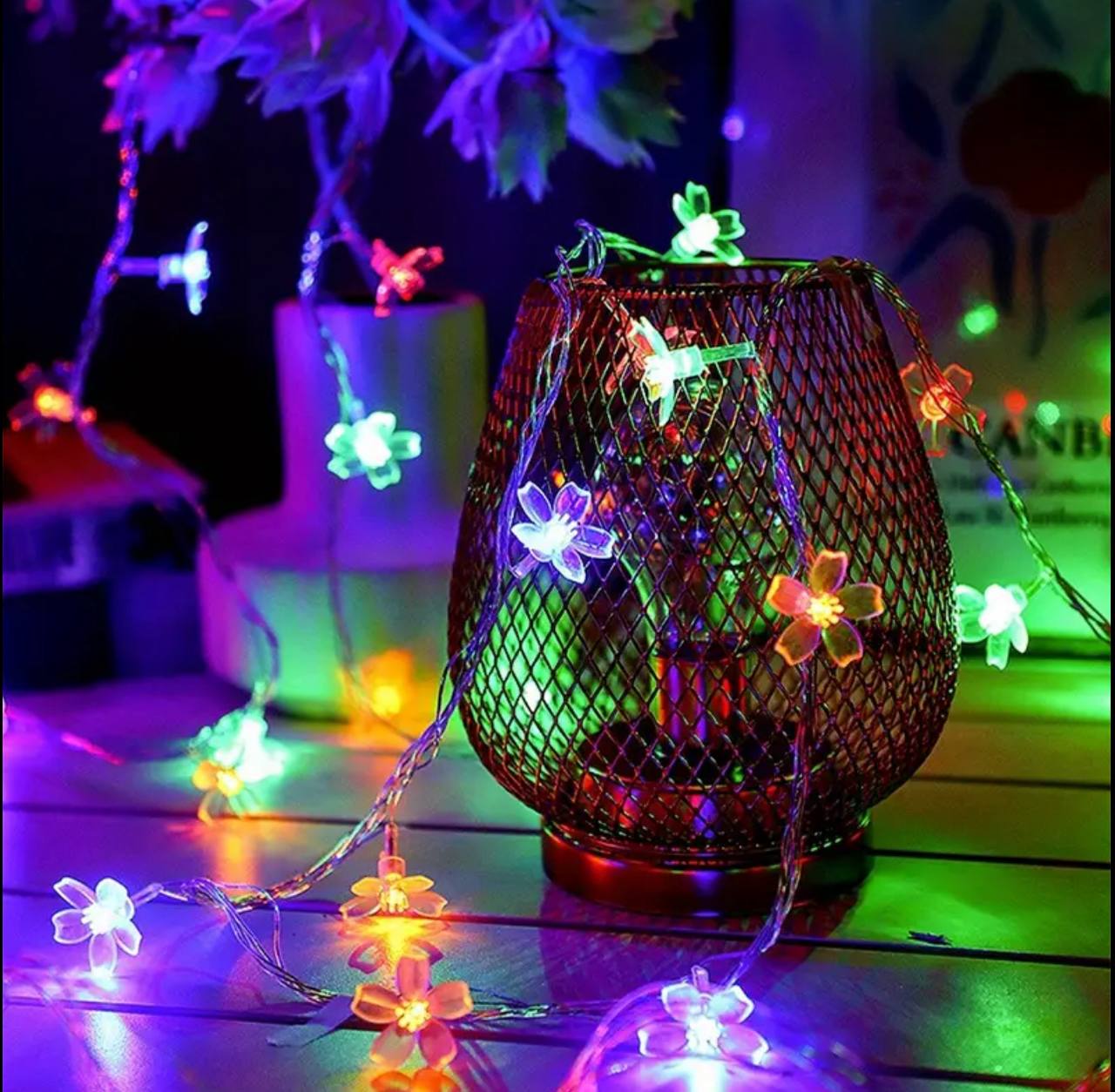 10 METERS Christmas Flower Shaped LED LIGHTS FAIRY WITH REMOTE