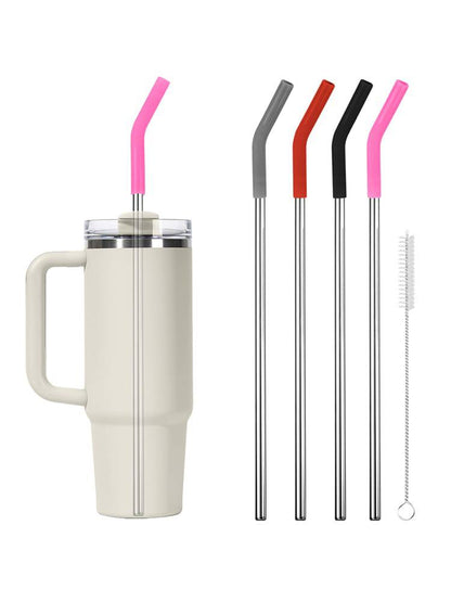 Stainless Steel Straw with Silicone Tips