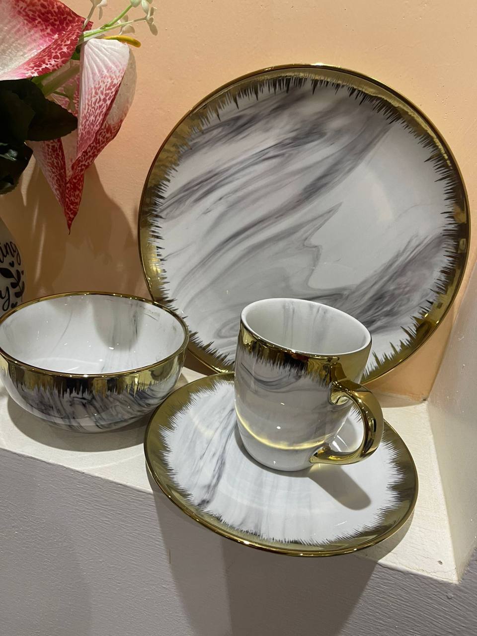 Gold marble rain set