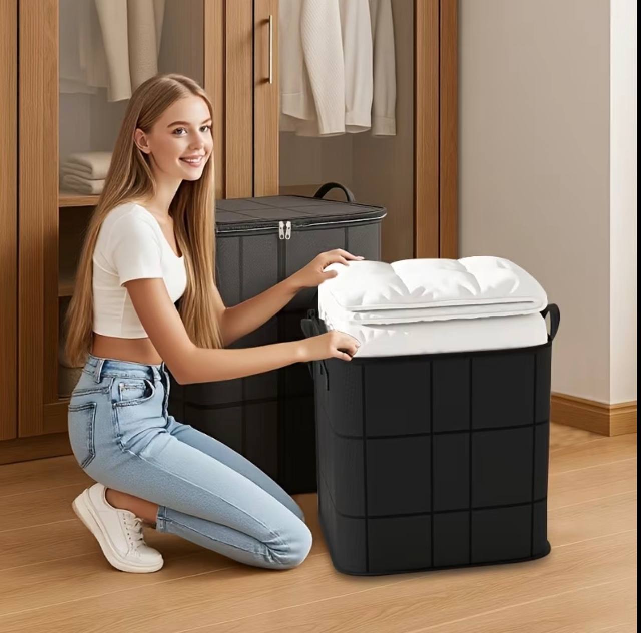 2 pcs set non woven storage bags