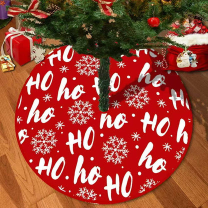 Christmas Tree Skirt Red Christmas Tree Foot Cover Santa Claus Snowflake Christmas Tree Carpet Base Mat Decorations