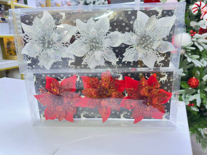 3 pcs set artificial Christmas decorating flower