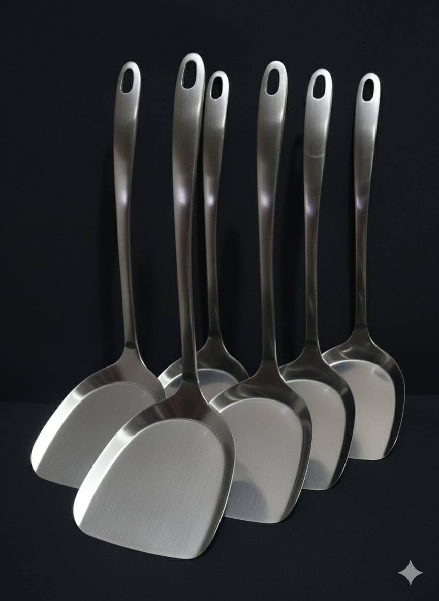 Steel serving spoon mayai flat