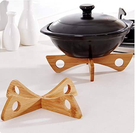 Bamboo wooden cross pot coaster
