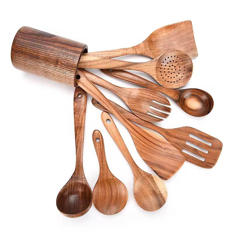 9pcs teak wood mwiko set