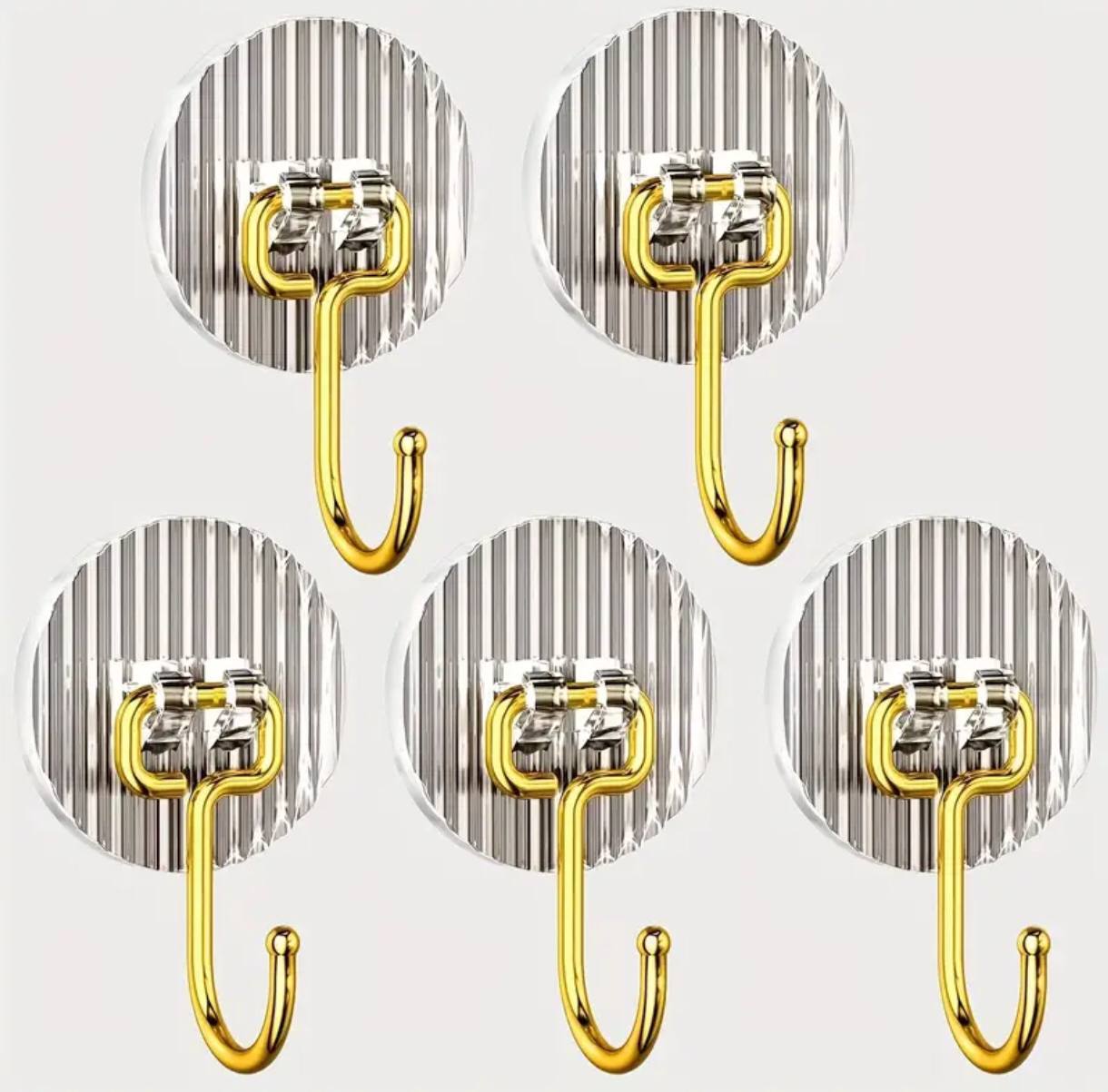 Set of 5 Golden Acrylic Hooks