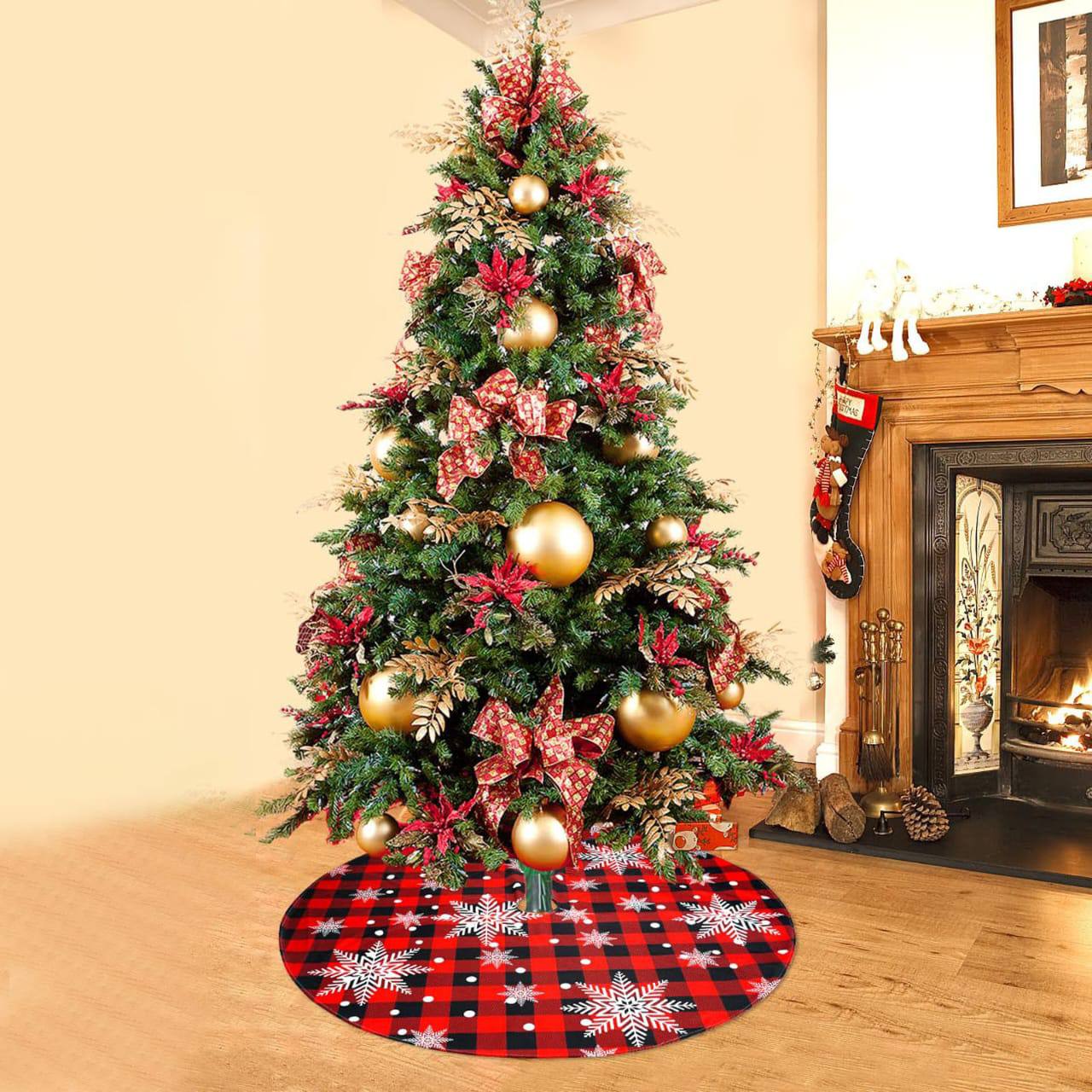 Christmas Tree Skirt Fabric Tree Skirt Christmas Tree Bottom Decoration Party Flags for outside*
92cm