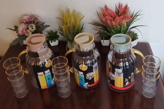 Stylish Clear acrylic water set (1.8l jug +3 - 220ml tumblers)