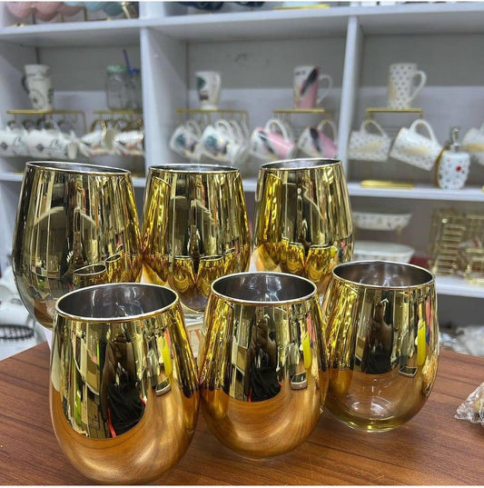 6 pcs metallic cocktail glasses